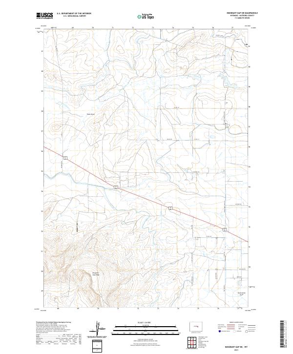 USGS US Topo 7.5-minute map for Emigrant Gap NE WY 2021