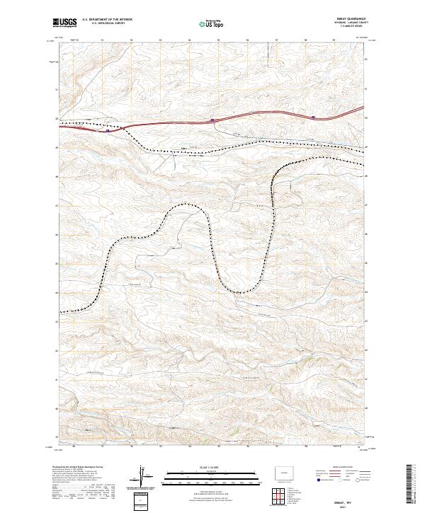 USGS US Topo 7.5-minute map for Emkay WY 2021