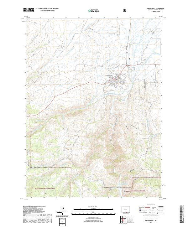 USGS US Topo 7.5-minute map for Encampment WY 2021