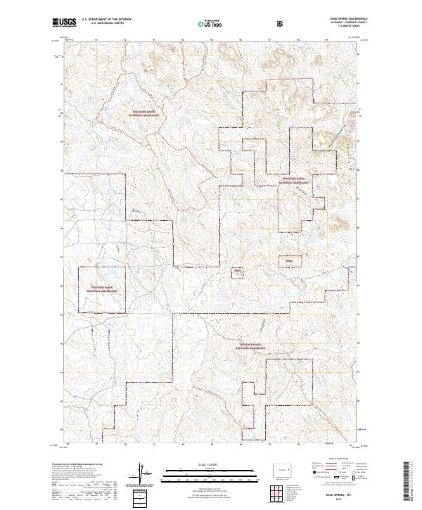 USGS US Topo 7.5-minute map for Esau Spring WY 2021