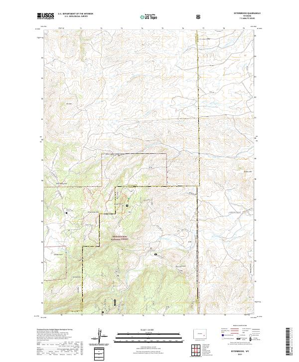 USGS US Topo 7.5-minute map for Esterbrook WY 2021