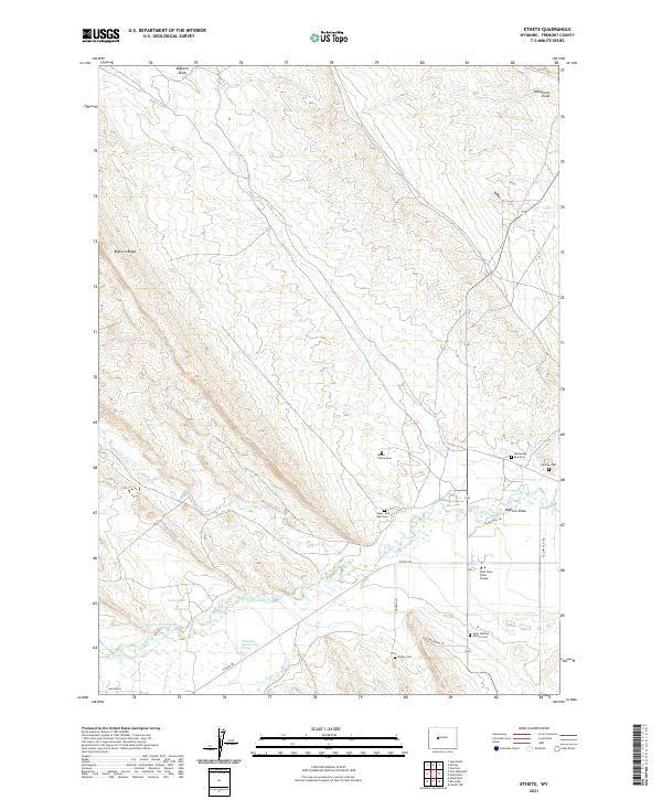 USGS US Topo 7.5-minute map for Ethete WY 2021