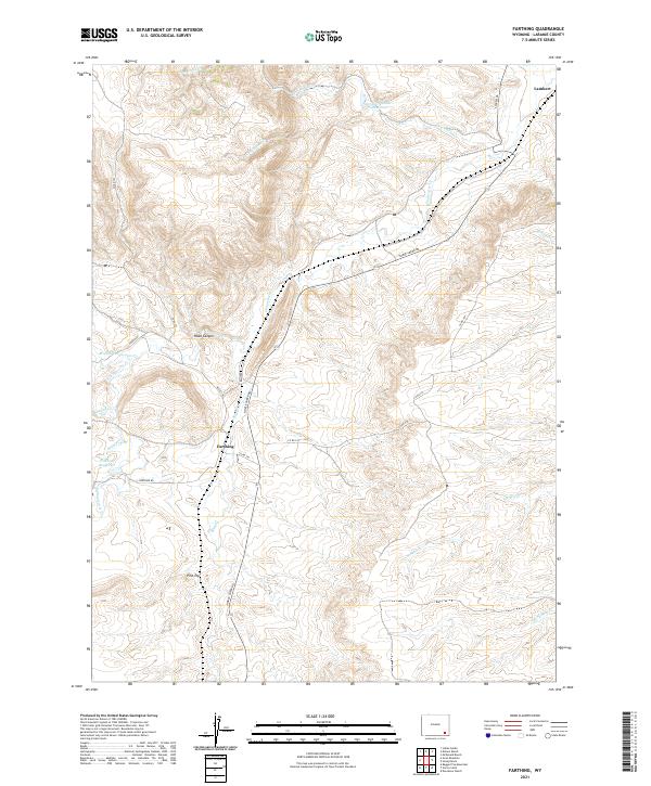 USGS US Topo 7.5-minute map for Farthing WY 2021