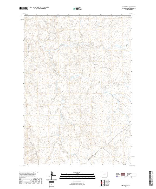 USGS US Topo 7.5-minute map for Fats Draw WY 2021