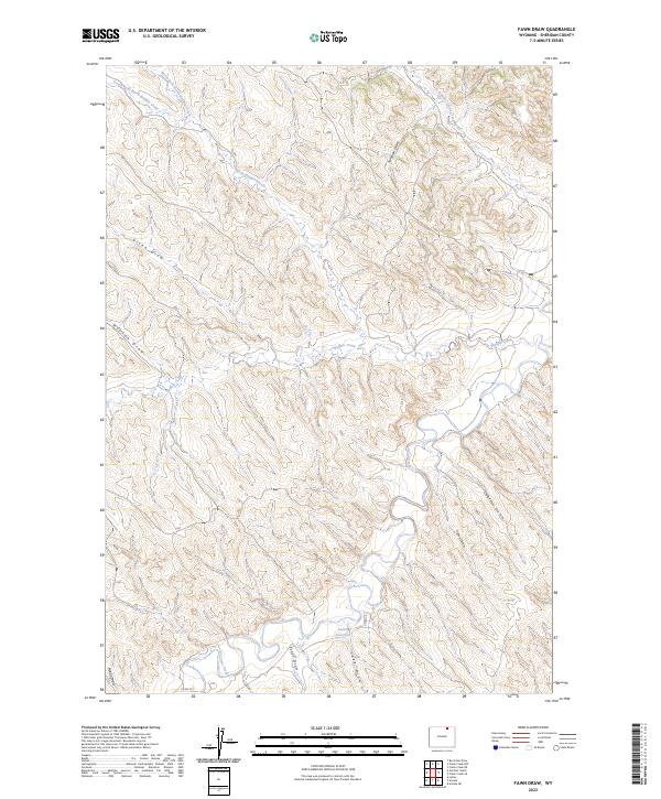 US Topo 7.5-minute map for Fawn Draw WY