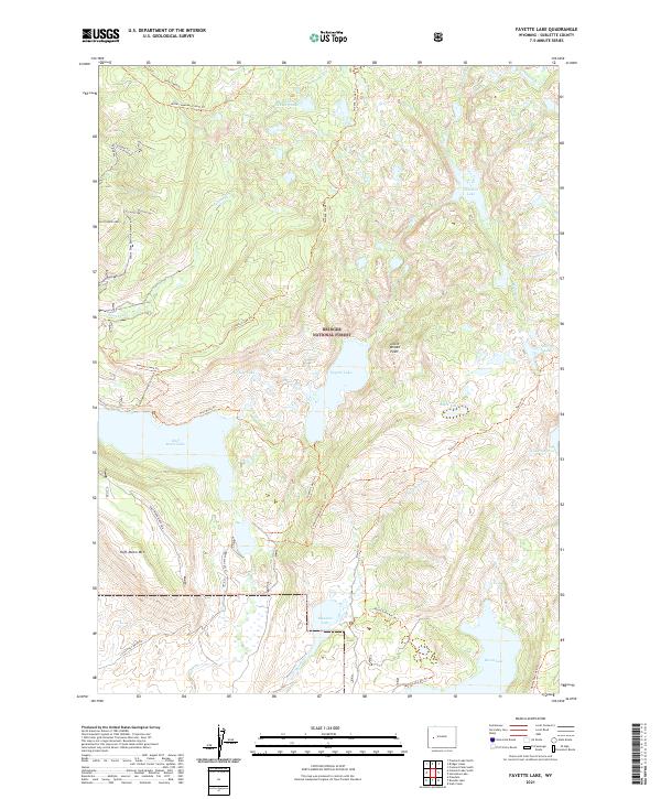 USGS US Topo 7.5-minute map for Fayette Lake WY 2021