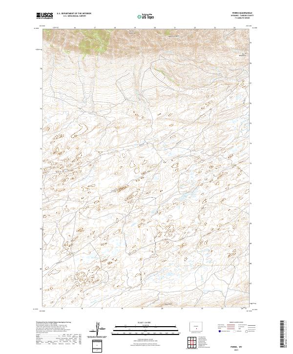 USGS US Topo 7.5-minute map for Ferris WY 2021