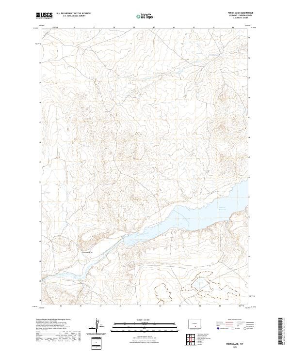 USGS US Topo 7.5-minute map for Ferris Lake WY 2021