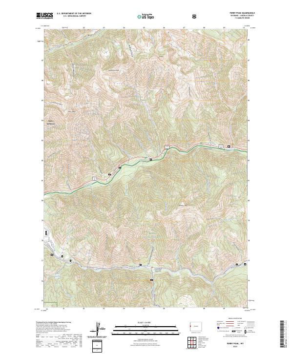 US Topo 7.5-minute map for Ferry Peak WY