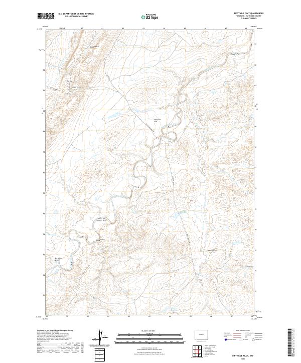 USGS US Topo 7.5-minute map for Fiftymile Flat WY 2021