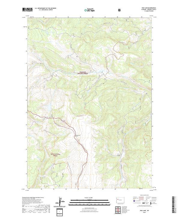 USGS US Topo 7.5-minute map for Fish Lake WY 2021