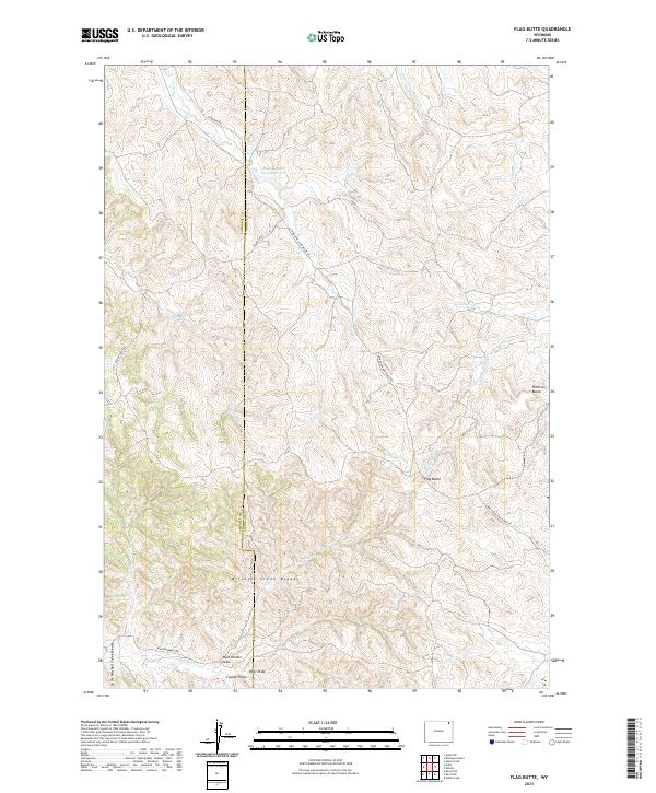 USGS US Topo 7.5-minute map for Flag Butte WY 2021