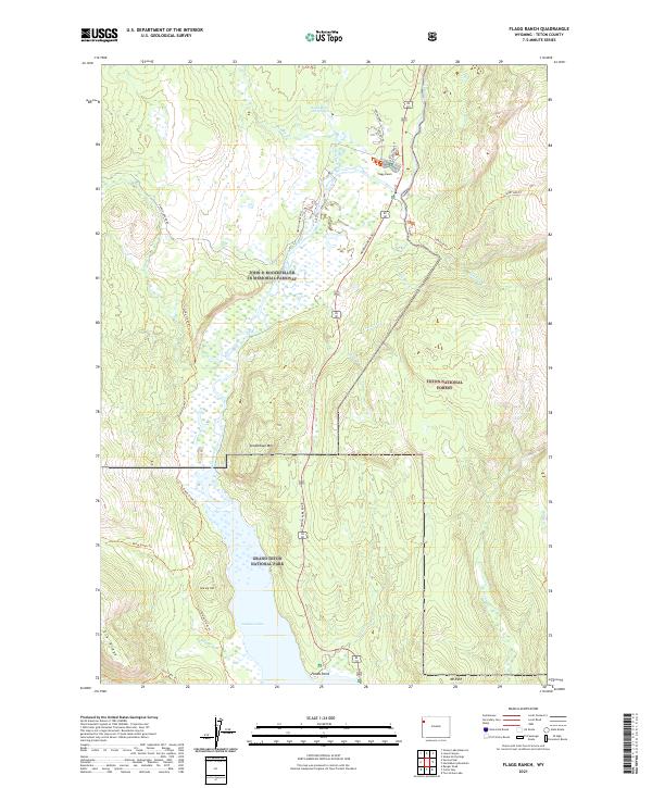 USGS US Topo 7.5-minute map for Flagg Ranch WY 2021