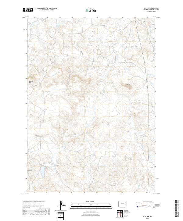 USGS US Topo 7.5-minute map for Flat Top WY 2021