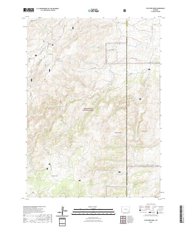 USGS US Topo 7.5-minute map for Fletcher Park WY 2021