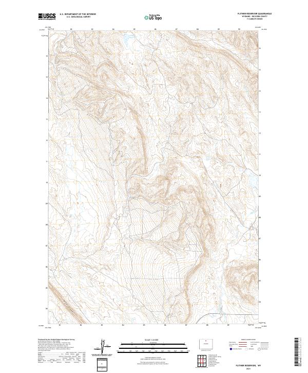 USGS US Topo 7.5-minute map for Flitner Reservoir WY 2021