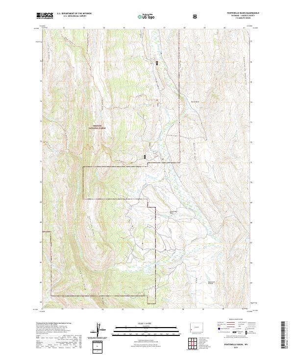 USGS US Topo 7.5-minute map for Fontenelle Basin WY 2021