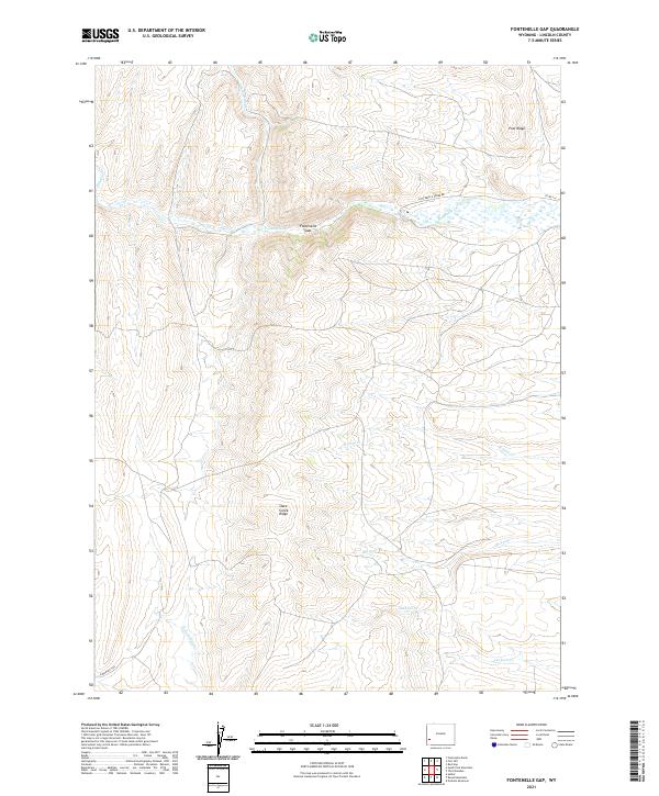 USGS US Topo 7.5-minute map for Fontenelle Gap WY 2021