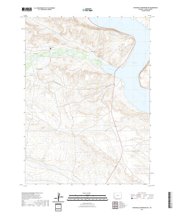 USGS US Topo 7.5-minute map for Fontenelle Reservoir SW WY 2021