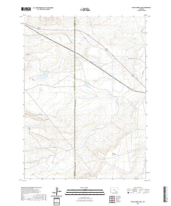 USGS US Topo 7.5-minute map for Foote Creek Lake WY 2021