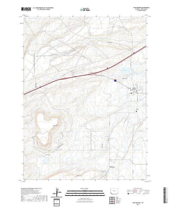 USGS US Topo 7.5-minute map for Fort Bridger WY 2021