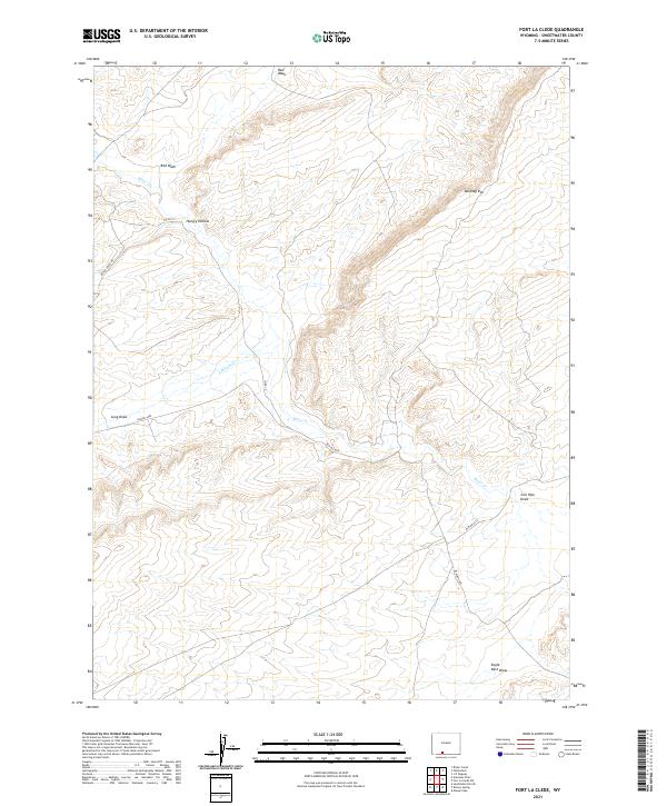 USGS US Topo 7.5-minute map for Fort La Clede WY 2021