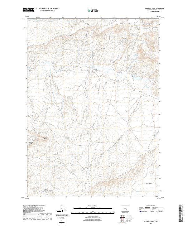 USGS US Topo 7.5-minute map for Fourmile Point WY 2021