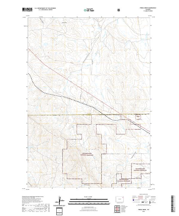 USGS US Topo 7.5-minute map for Freda Creek WY 2021