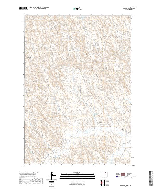 USGS US Topo 7.5-minute map for Fredrick Draw WY 2021