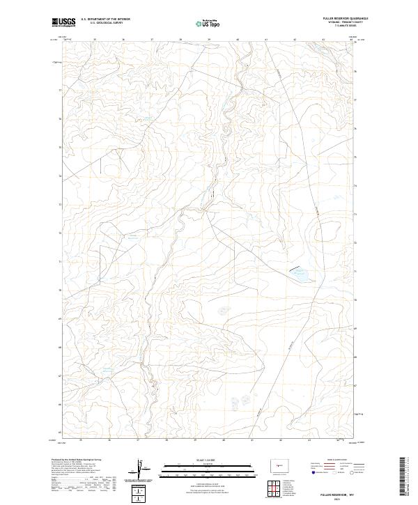 USGS US Topo 7.5-minute map for Fuller Reservoir WY 2021