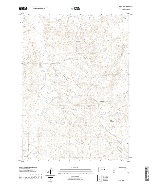 USGS US Topo 7.5-minute map for Funny Rock WY 2021