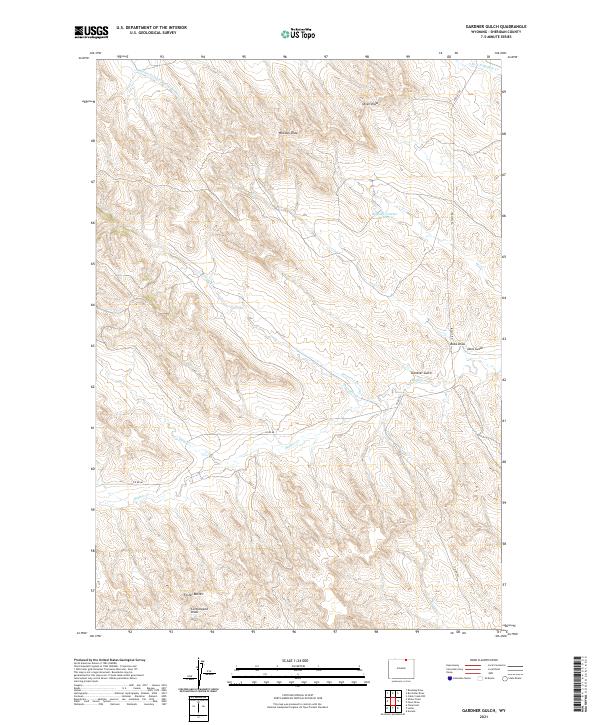 USGS US Topo 7.5-minute map for Gardner Gulch WY 2021