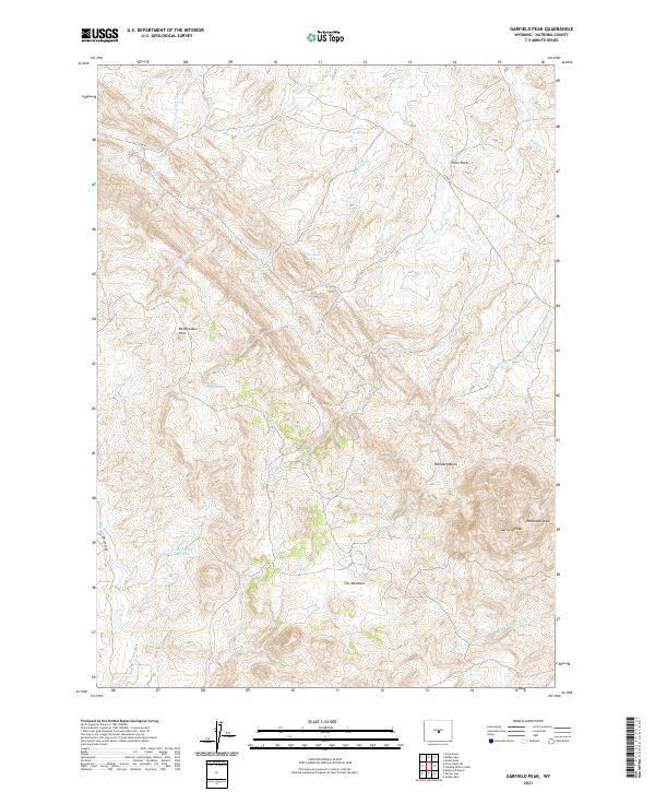 USGS US Topo 7.5-minute map for Garfield Peak WY 2021