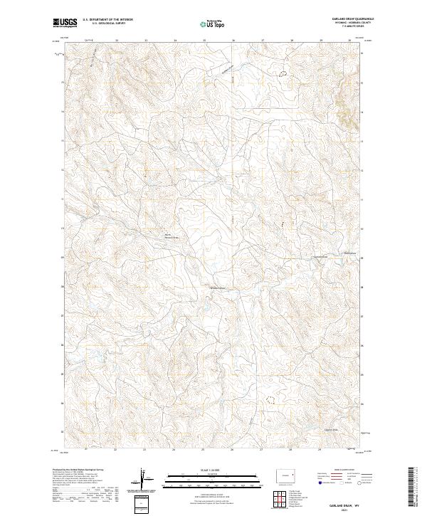 USGS US Topo 7.5-minute map for Garland Draw WY 2021