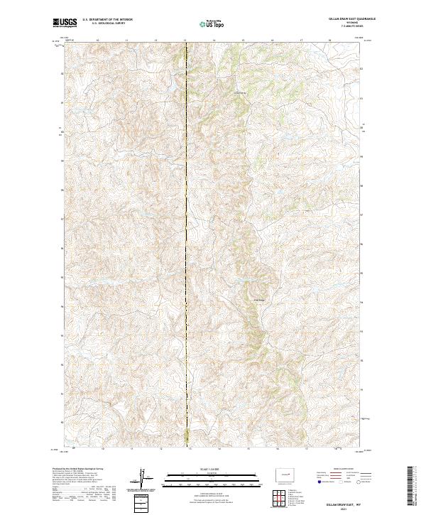 USGS US Topo 7.5-minute map for Gillam Draw East WY 2021