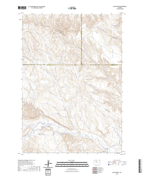 US Topo 7.5-minute map for Gillies Draw WY