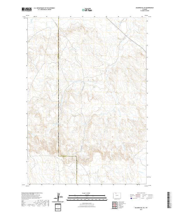 USGS US Topo 7.5-minute map for Gilmore Hill SE WY 2021