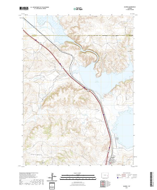 USGS US Topo 7.5-minute map for Glendo WY 2021