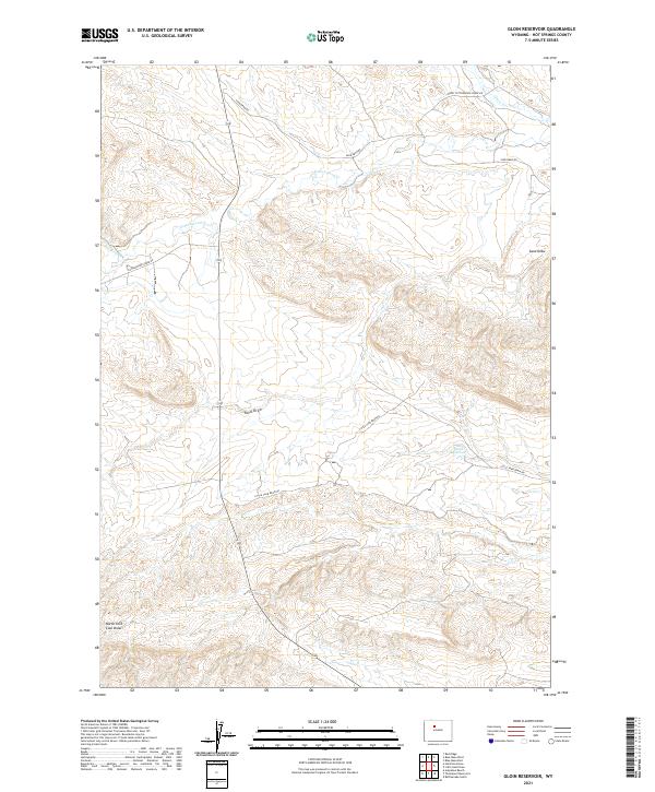 USGS US Topo 7.5-minute map for Gloin Reservoir WY 2021