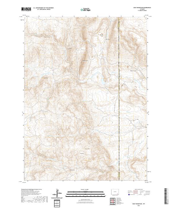 USGS US Topo 7.5-minute map for Goat Mountain WY 2021