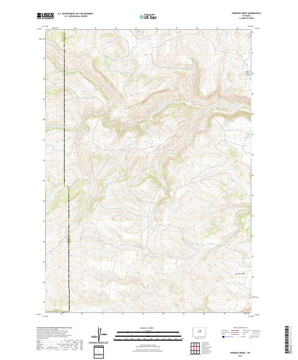 USGS US Topo 7.5-minute map for Gordon Creek WY 2021