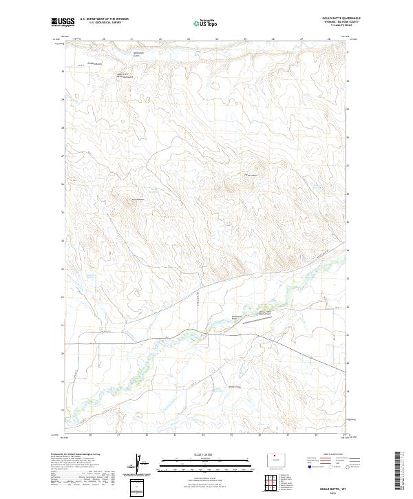 USGS US Topo 7.5-minute map for Gould Butte WY 2021