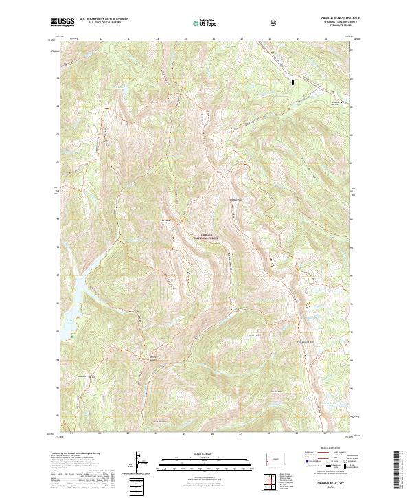 USGS US Topo 7.5-minute map for Graham Peak WY 2021