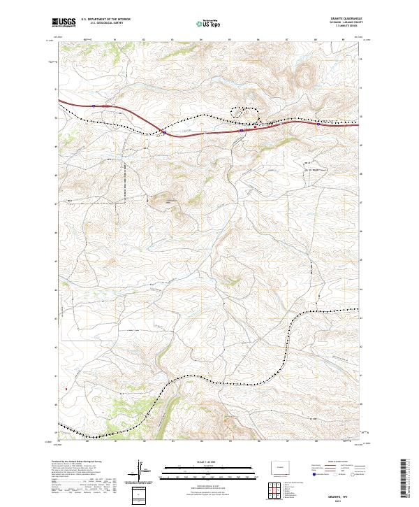 USGS US Topo 7.5-minute map for Granite WY 2021