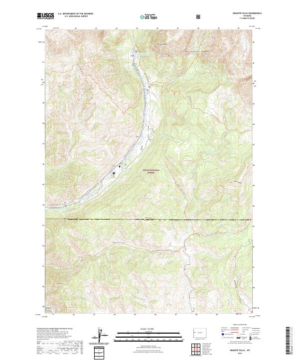 USGS US Topo 7.5-minute map for Granite Falls WY 2021