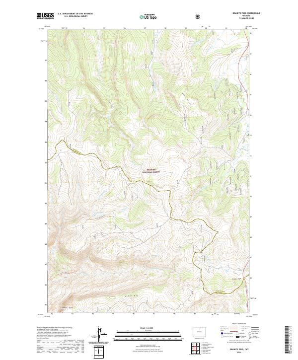 USGS US Topo 7.5-minute map for Granite Pass WY 2021