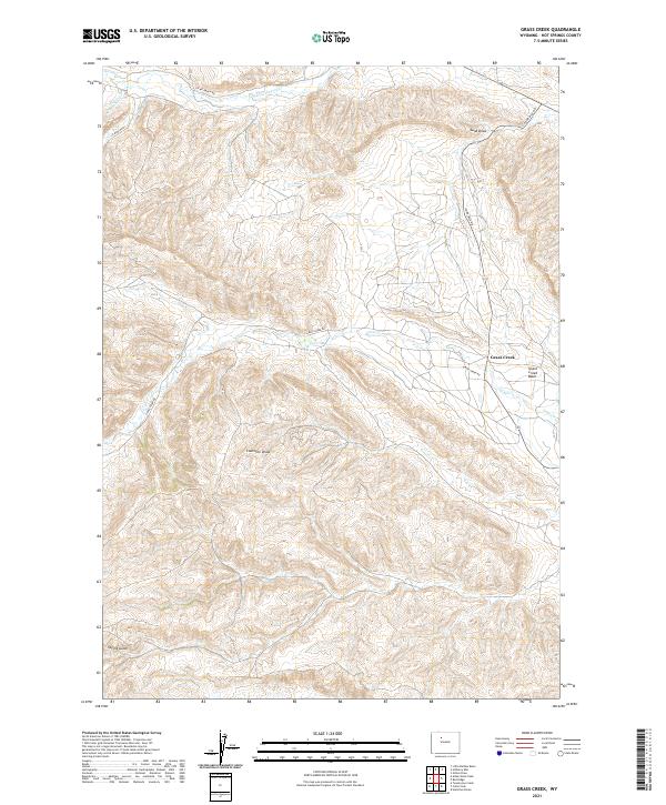 USGS US Topo 7.5-minute map for Grass Creek WY 2021