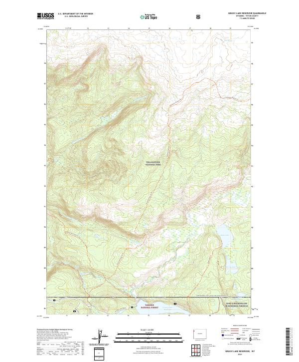 USGS US Topo 7.5-minute map for Grassy Lake Reservoir WY 2021