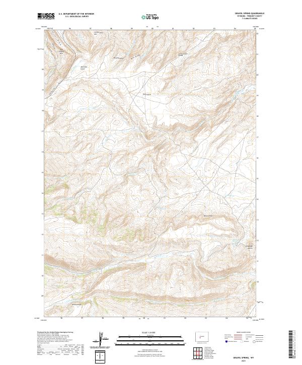 USGS US Topo 7.5-minute map for Gravel Spring WY 2021