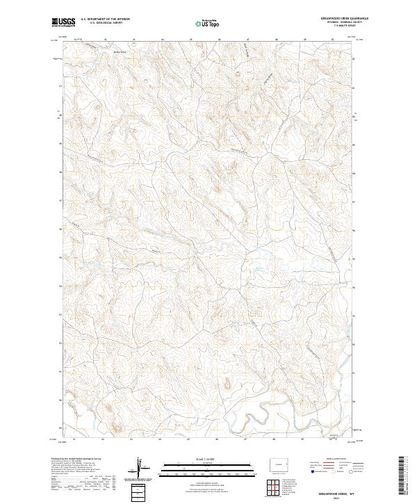 USGS US Topo 7.5-minute map for Greasewood Creek WY 2021